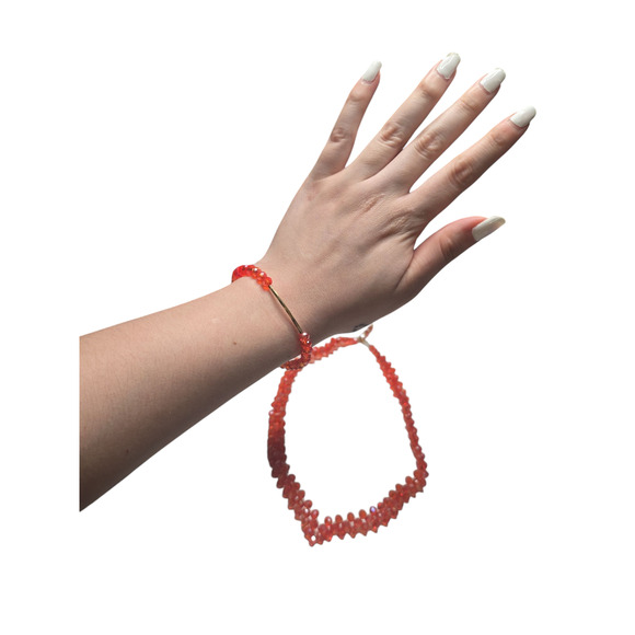 Rubylishious 
Handmade orange beads necklace and bracelet set
Small/medium has - Picture 4 of 4